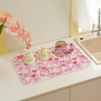 Valentines Day Dish Drying Mat 18 x 24 inch Pink Love Hearts Decorative Drying - Image 6