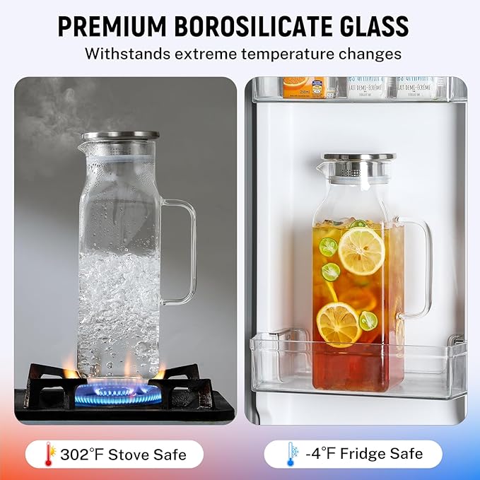 2 Quart Square Glass Pitcher - Image 4