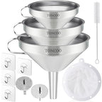 Toncoo 3 Pack Stainless Steel Funnels by Toncoo