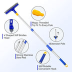 ITTAR Grout Brush with Long Adjustable Handle, Swivel Scrub Brush, V-Shape - Image 4