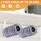 Tumbler Lid Organizer 2 Pack Tumbler Lid Storage Hook Up to 20 Lids, Space - Image 2