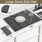 Large Stone Dish Drying Mat for Kitchen Counter, Foldable Water Absorbing - Image 2