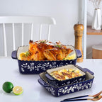 AVLA 3 Pack Ceramic Bakeware Set Porcelain Rectangular Baking Dish Lasagna Pans - Image 4