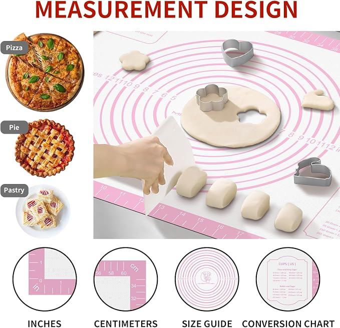 Silicone Pastry Mat for Dough Rolling, Extra Large Silicone Baking Mat - Image 2