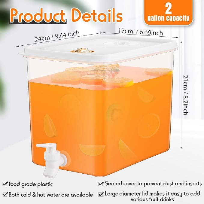 Domensi 1 Pack 2 Gallon Drink Dispenser - Image 3