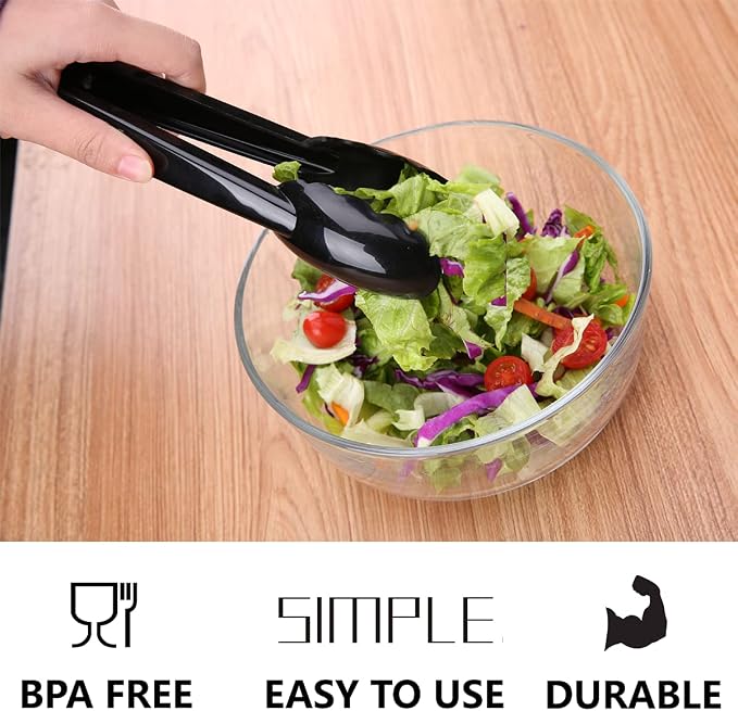 40 Pieces Plastic Salad Tongs, 9 Inch Disposable Utensils Set, Heavy Duty - Image 4
