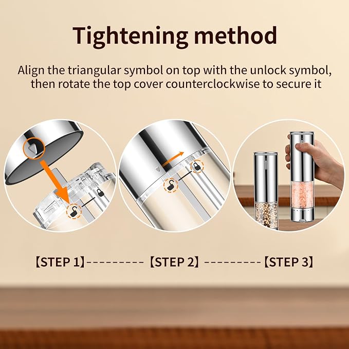 Rechargeable Salt & Pepper Grinder Set - Image 4