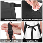 Gotega Waterproof Rubber Vinyl Apron Adjustable Dishwasher Apron - Image 7