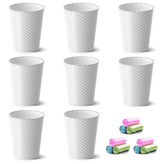 Lysam Bathroom Trash Can, 8 Pack 1.8 Gallons Small Trash Can by Lysam