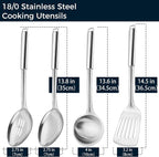 18/0 Stainless Steel Kitchen Cooking Utensil Set, Ergonomic Handle, Dishwasher - Image 3