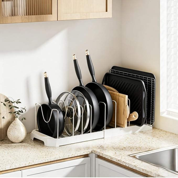 MUDEELA Pots and Pans Organizer under Cabinet, Pot Rack - Image 5