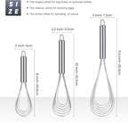 Patelai 3 Pieces Stainless Steel Kitchen Flat Whisk Set Stainless Steel Flat - Image 2