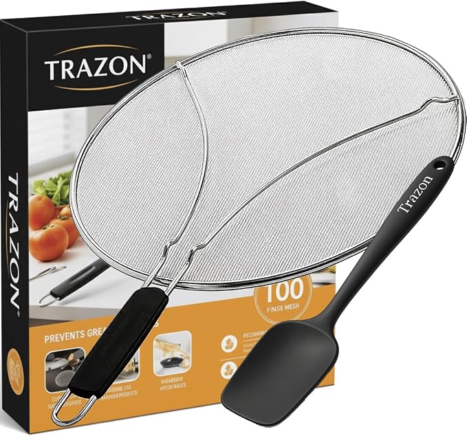 Grease Splatter Screen for Frying Pan 13 inch by TrazonProducts