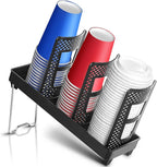 Paper Cup and Lid Holder, Disposable Coffee Cup Dispenser, 3-Slot Upright Paper by Wymulot