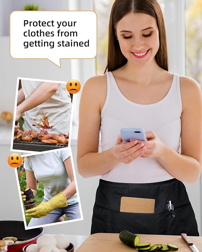 Xeoxarel Aprons with 4 Pockets 23.5'' X 11.5'' - Image 3