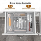 ukeetap Extra Large Expandable Silverware Organizer, BPA-Free Food-Safe Cutlery - Image 2