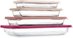 COOK WITH COLOR 8-Piece Deep Glass Baking Dish Set with Plastic Lids – by CookwithColor