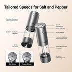 ThermoMaven Electric Salt and Pepper Grinder Set, 110ml Larger Rechargeable - Image 6