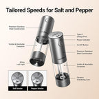 ThermoMaven Electric Salt and Pepper Grinder Set, 110ml Larger Rechargeable - Image 6
