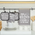 Sratte 6 Pcs Kitchen Decor Accessories Set Farmhouse Towels Pot Holders Oven - Image 3