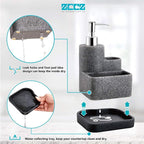 ZCCZ Black Soap Dispenser with Sponge Holder, Kitchen Soap Dispenser Pump - Image 4