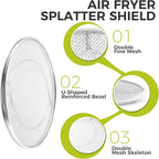 2 Pack Splatter Shield, Stainless Steel Splash Guard, Detachable Reusable - Image 2