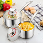 E-far Stainless Steel Saucepan Set - 1Qt & 2 Qt - Image 5