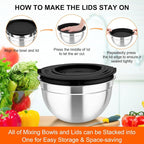 TeamFar Mixing Bowls with Airtight Lids, - Image 8