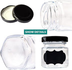 1.5 OZ Mini Hexagon Glass Jars, 48 Pack Empty Honey Jars Small Spice Jars - Image 4