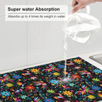 Mexican Colorful Bird and Floral Abstract Dish Drying Mats - Image 4