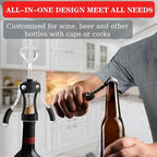 KORCCI Wine Opener, Heavy-Duty Zinc Alloy Wing Corkscrew, Premium Beer Bottle - Image 4