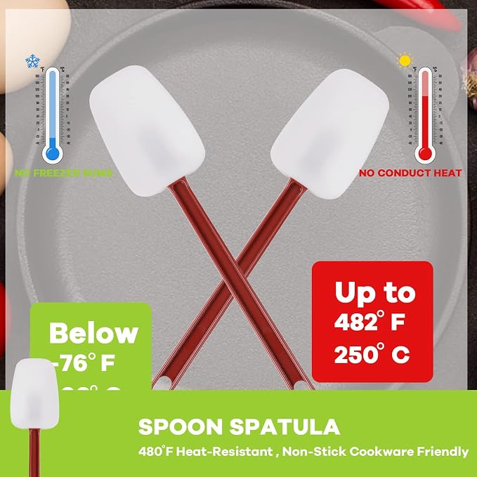 Silicone Rubber Spoonulas Pack of 3, Commercial Silicone Spoonulas, Commercial - Image 6