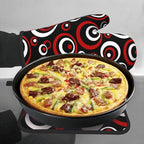 Retro Red Circles Oven Mitt and Pot Holder Set - Image 4