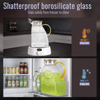 Glass Pitcher With Lid and Spout, 1.8 Liter 60 oz Glass Pitchers With Handle - Image 8
