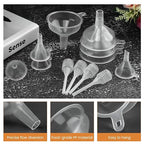 Mini Funnel Kit, 12-Piece Set: 8 Small Funnels + 4 Mini Droppers, Food-Grade PP - Image 3