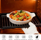 TONGDAHE Oval Au Gratin Baking Dishes Set of 4 9" x 5" 19 oz Classic white - Image 4