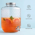 Godinger Drink Dispenser 2 Gallon, Large Glass Water Dispenser - Image 2