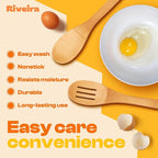 Riveira Bamboo Wooden Spoons for Cooking 3-Piece, Apartment Essentials Wood - Image 3