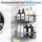 EUDELE Shower Caddy 2 Pack, Adhesive Shower Organizer - Image 2