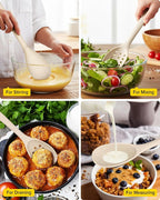 Pack of 2 Silicone Cooking Spoons, Non Stick Solid Kitchen Spoon - Image 5