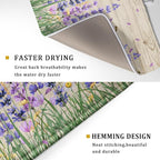 Lavender Floral Dish Drying Mat 18x24 inch Spring Summer Flower Decorative Fast - Image 3