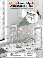MUDEELA 8-Tier Pots and Pans Organizer under Cabinet, 15.83" Height Heavy Duty - Image 3