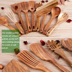 Kitchen Utenails Set with Holder, Kitchen Wooden Utensils - Image 4