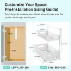 Petiza Under Sink Organizer Adjustable Height 2 Tier Bathroom Organizer Pull - Image 2