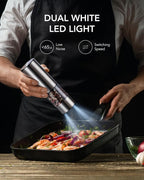 FORLIM Rechargeable Electric Salt and Pepper Grinder Set, Dual-Speed Control - Image 5