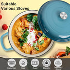 Enameled Cast Iron Dutch Oven, 3.8 Quart Dutch Oven Pot - Image 6