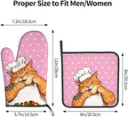 Cat Oven Mitts - Pink Oven Mitts and Pot Holders Sets of 2 Cute Kitten Cooker - Image 3