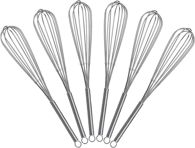 8 inch Mini Wire Whisk 6 Pack by Keewah
