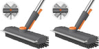 Floor Scrub Brush with Long Handle, 3 in 1 Scrape and Heavy-Duty Stiff Bristle by AIRU