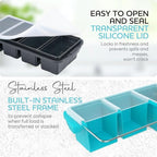 Silicone Freezer Tray With Lid-Soup Freezer Container molds-Large Ice Cube Tray - Image 5